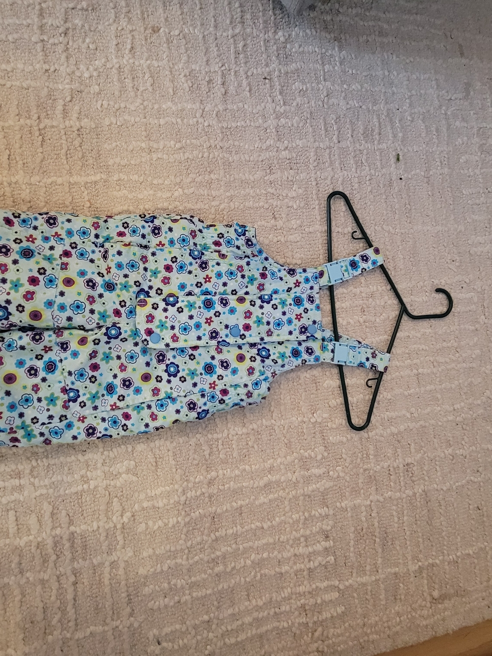 Hanna Andersson Floral Print Overalls in White, Blue, Purple, Yellow